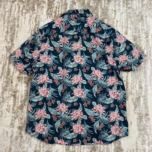 DENIM & FLOWER FLORAL X S/S BUTTON UP SHIRT - Picture 3 of 3